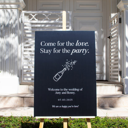 Love & Party Wedding Welcome Sign