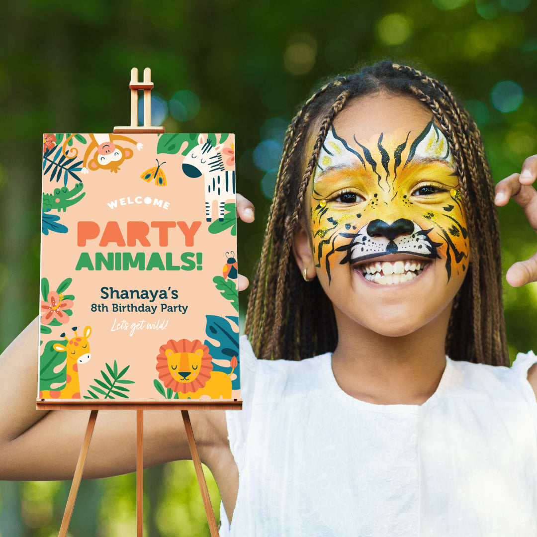 Party Animals Kids Birthday Welcome Sign