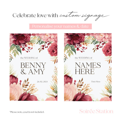 Peony Wedding Welcome Sign