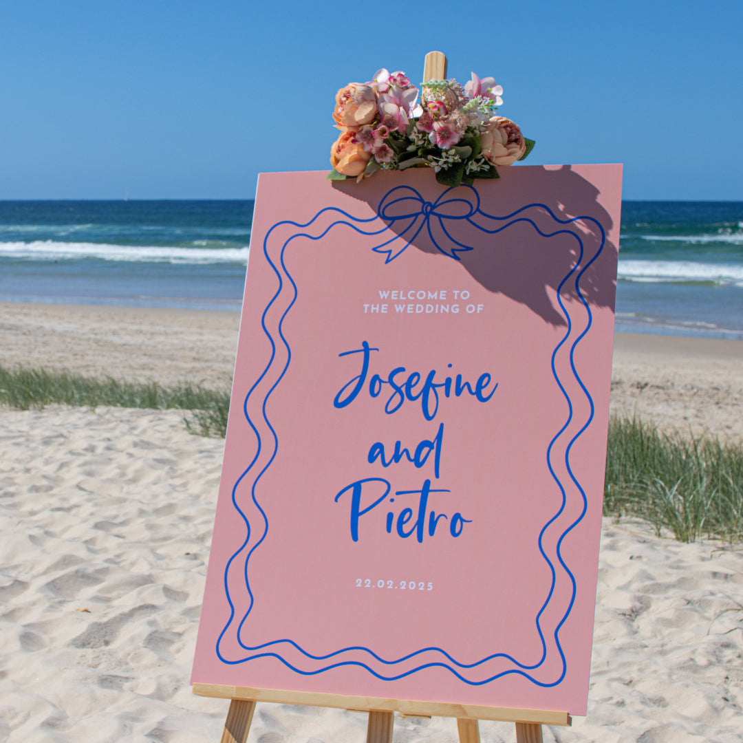 Ribbon Wedding Welcome Sign