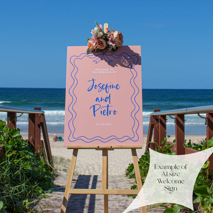 Ribbon Wedding Welcome Sign