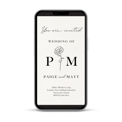 Simple & Elegant Digital Wedding Invite