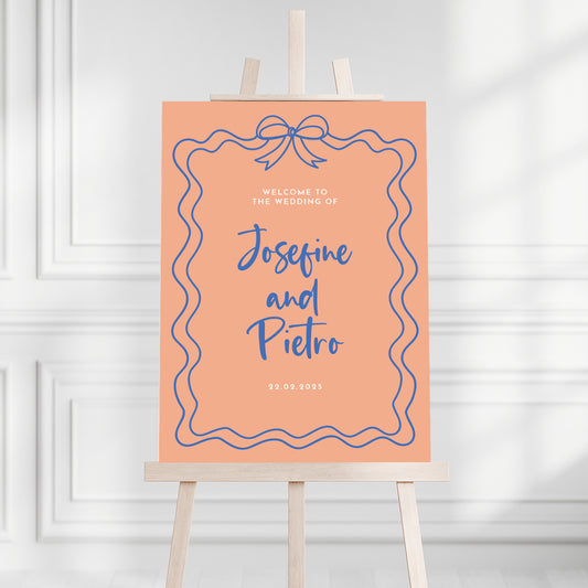 Ribbon Wedding Welcome Sign