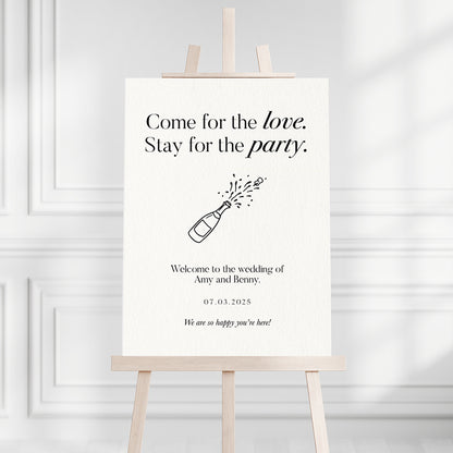 Love & Party Wedding Welcome Sign