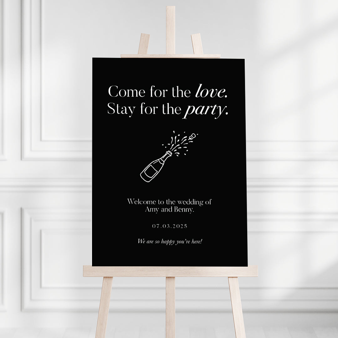 Love & Party Wedding Welcome Sign