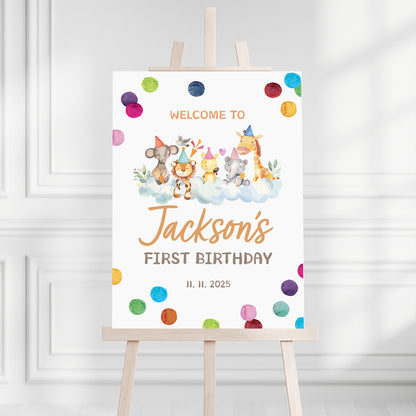 Safari Kids Birthday Welcome Sign