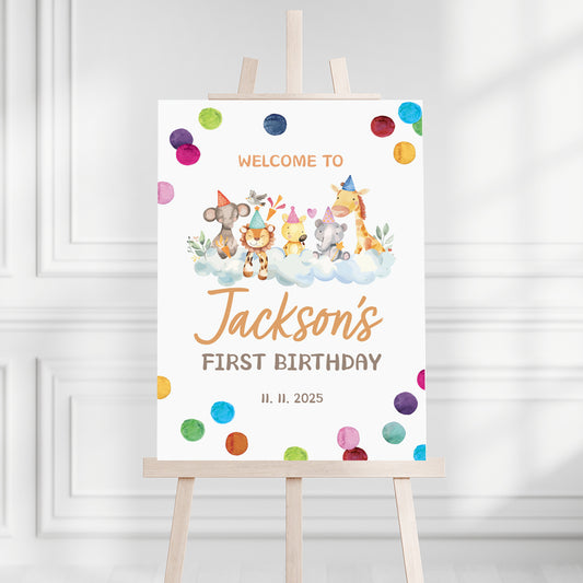 Safari Kids Birthday Welcome Sign